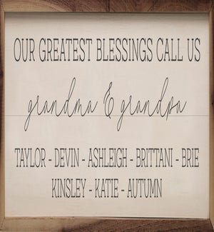 Personalized Our Greatest Blessings - Up To 16 Names White